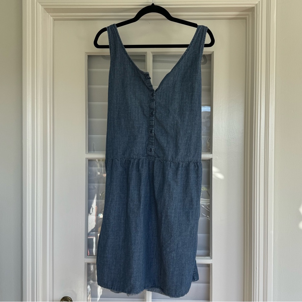 GAP Button Front Tank Dress in Blue Indigo Denim